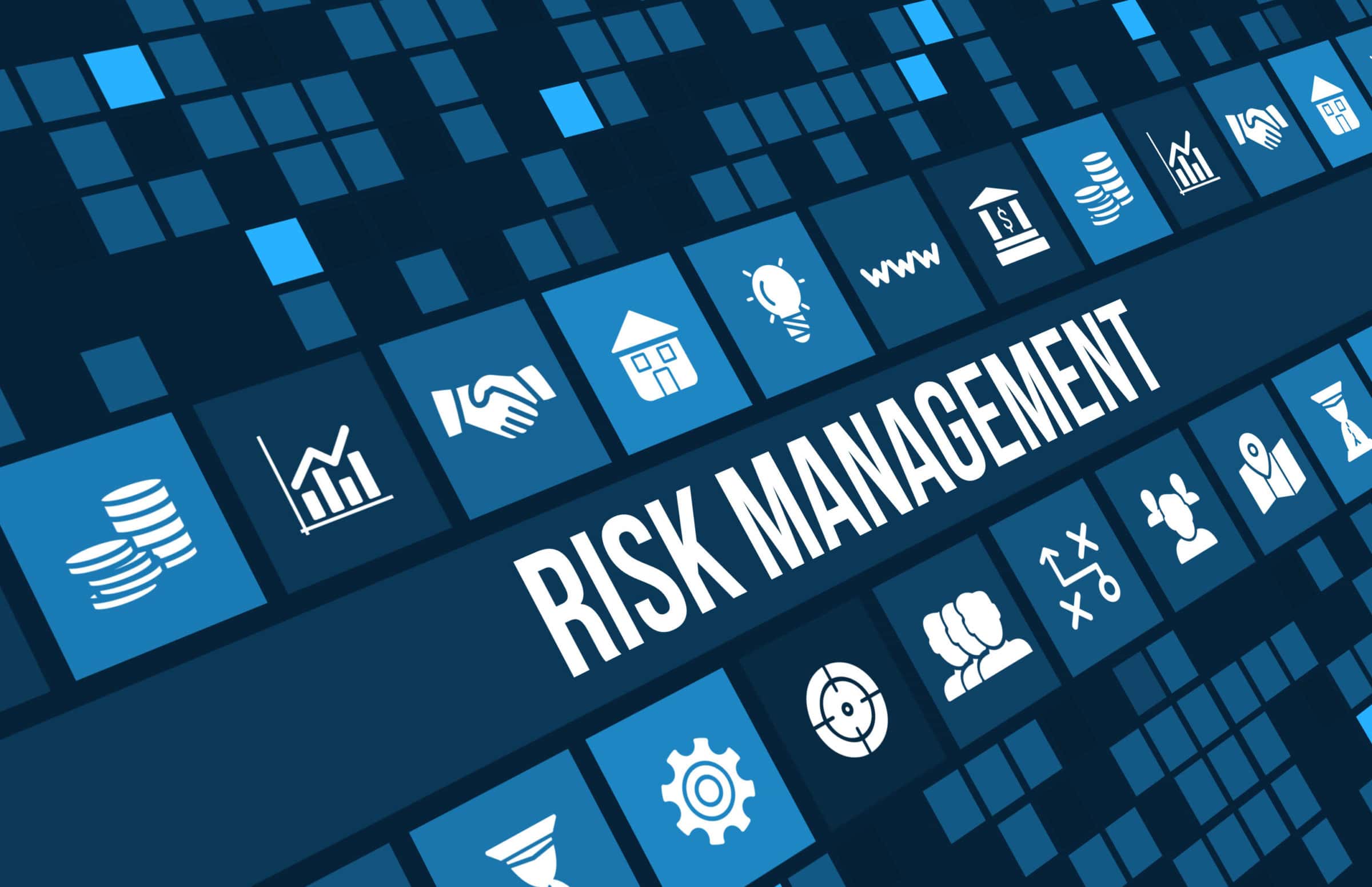 Risk Management concept image with business icons and copyspace. Risk Management concept image with business icons and copyspace.