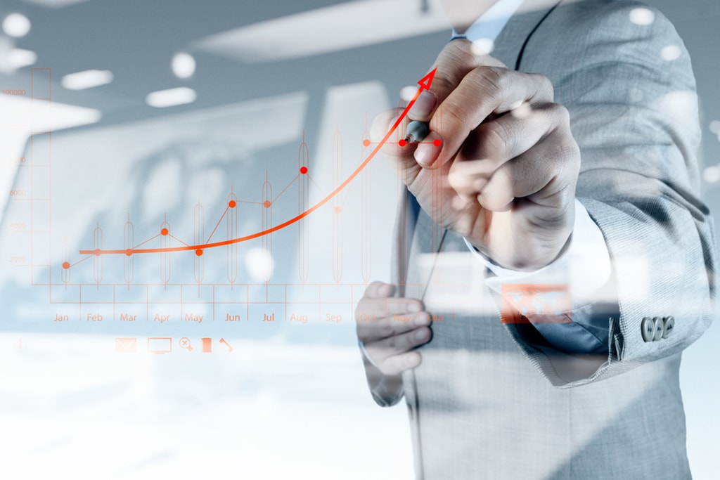 double exposure of businessman hand drawing virtual chart business on touch screen computer double exposure of businessman hand drawing virtual chart business on touch screen computer