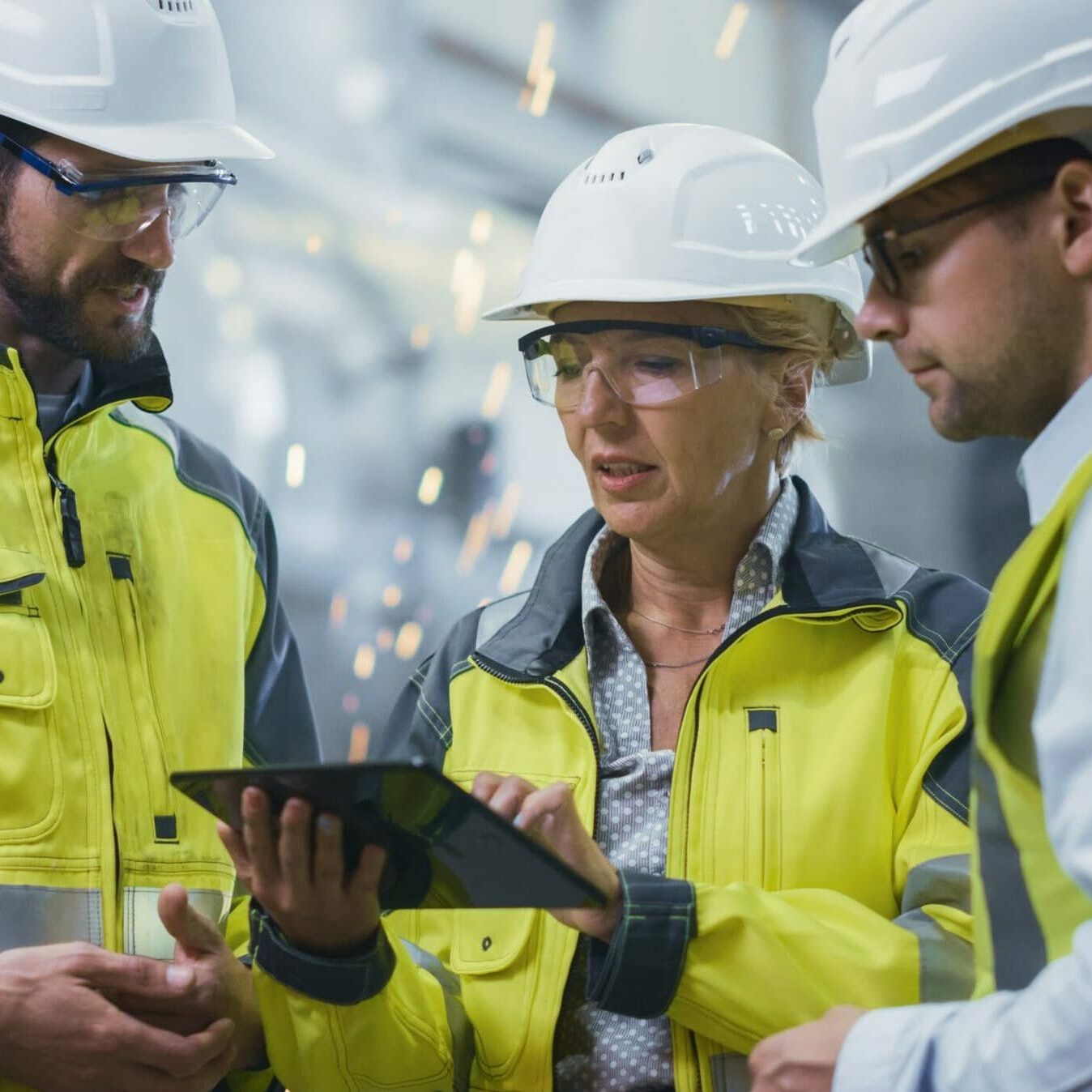 Three,Heavy,Industry,Engineers,Stand,In,Pipe,Manufacturing,Factory,,Use Three,Heavy,Industry,Engineers,Stand,In,Pipe,Manufacturing,Factory,,Use